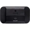 A compact panel mount charging socket providing 18W USB type C power delivery charging and QC3.0 USB type A charging.