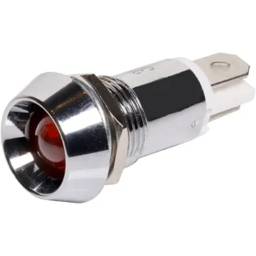 Red 100mcd 10mm LED With Chrome Bezel
