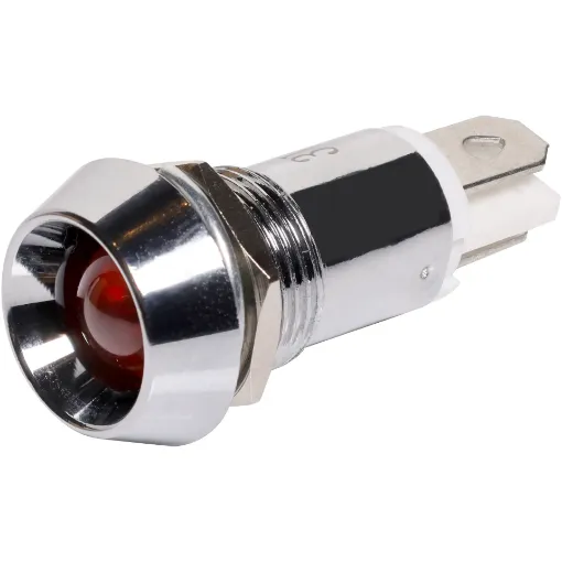 Red 100mcd 10mm LED With Chrome Bezel