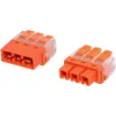 This 3 x 3 terminal block features a PA66 shell, actuating lever, and conductive parts made of thinned copper, ensuring reliable and secure connections.