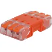 This 3 x 3 terminal block features a PA66 shell, actuating lever, and conductive parts made of thinned copper, ensuring reliable and secure connections.