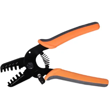 This open barrel terminal crimper is designed for use with 0.21-3.31mm² open barrel terminals and connectors. It features multiple jaw crimp sizes including 2.2, 2.5, 2.8, 3.1 and 3.4mm.