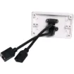 Wallplate fitted with RJ45 Cat6 & HDMI V2.1 connection. 150mm fly leads on rear.