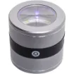 This illuminated surface magnifying loupe offers 10x magnification through its 30mm lens.