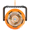 Easy to carry 3-in-1 portable fan provides a cool breeze and equipped with an adjustable brightness LED lamp and USB power bank output for charging your phone in a pinch!