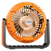 Easy to carry 3-in-1 portable fan provides a cool breeze and equipped with an adjustable brightness LED lamp and USB power bank output for charging your phone in a pinch!
