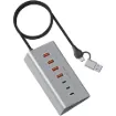 Easily transfer content from multiple USB’s to your devices easy with this 7 in 1 USB port hub. Suits both USB type A and USB type C connection ports.