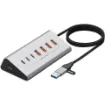 Easily transfer content from multiple USB’s to your devices easy with this 7 in 1 USB port hub. Suits both USB type A and USB type C connection ports.