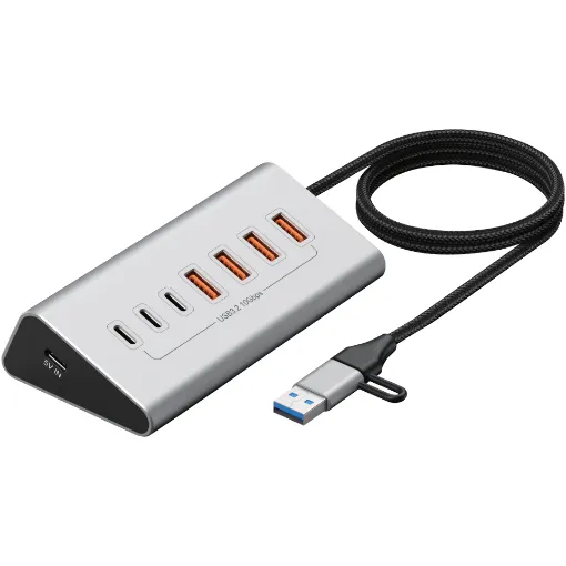 Easily transfer content from multiple USB’s to your devices easy with this 7 in 1 USB port hub. Suits both USB type A and USB type C connection ports.