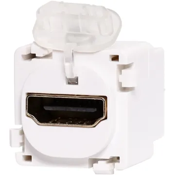HDMI connector on both sides of mechanism for use as a wall socket connector. Suits Clipsal wallplates. Features protective flip-up cover for when not in use. Compatible with HDMI V2.1