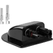 A handy MC4 dual gland cable entry point for caravans, campers and vehicles with roof mounted solar panels. Can be surface mounted using silastic or similar weatherproof adhesive. Size: 107W x 99D x 44Hmm.