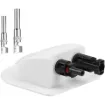 A handy MC4 dual gland cable entry point for caravans, campers and vehicles with roof mounted solar panels. Can be surface mounted using silastic or similar weatherproof adhesive. Size: 107W x 99D x 44Hmm.