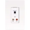 This Stereo RCA and 3.5mm Jack Wallaplate can be used in a stand-alone point to point basis, allowing signals to be sent over long distances (up to 600m depending on cable used and configuration of plates).