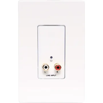 This Stereo RCA input wallplate can be used in a stand-alone point to point basis, allowing signals to be sent over long distances (up to 600m depending on cable used and configuration of plates).