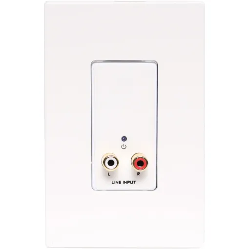 This Stereo RCA input wallplate can be used in a stand-alone point to point basis, allowing signals to be sent over long distances (up to 600m depending on cable used and configuration of plates).