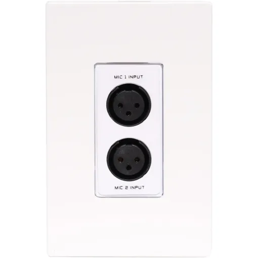 This Dual 3 pin XLR Line/Balanced input wallplate can be used in a stand-alone point to point basis, allowing balanced signals to be sent over long distances (up to 600m depending on cable used and configuration of plates).