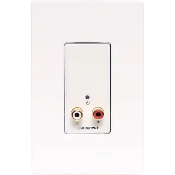 This Stereo RCA Jack output wallplate can be used in a stand-alone point to point basis, allowing balanced signals to be sent over long distances (up to 600m depending on cable used and configuration of plates).