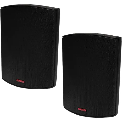 These Redback high power music speakers feature exceptional sound quality for professional sound reinforcement. They offer a stylish contoured profile together with a quick mounting bracket that virtually disappears once mounted.