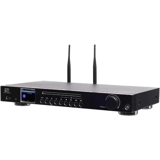 A versatile all-in-one music source combining CD player, DAB+ tuner, FM tuner, Internet radio, USB music player and Bluetooth streaming in one hi-fi component style package.