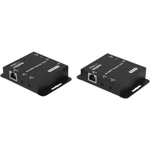 This 4K30 HDMI Extender can extend HDMI high-definition signal up to 100m over CAT6/6a cable, achieving zero-delay, uncompressed long-distance transmission between the signal sources and display devices.