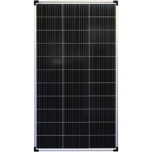 These monocrystalline silicon solar panels are designed for long life (up to 25 years) and high efficiency output. They may be wired in series or parallel arrays.