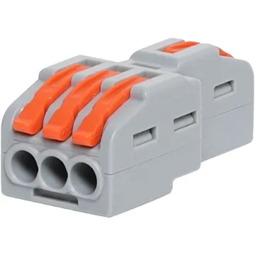 Splice joiners as used in lighting circuitry. Secure cage clamp connection. Suit 0.08-4mm2. Max ferruled conductor 2.5mm2.