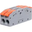 This Lever Splicing Terminal Block is ideal for various electrical applications. Features a transparent polycarbonate shell, actuating lever, and conductive parts made of copper nickel plated, this connector ensures reliable and secure connections.