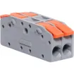 This Lever Splicing Terminal Block is ideal for various electrical applications. Features a transparent polycarbonate shell, actuating lever, and conductive parts made of copper nickel plated, this connector ensures reliable and secure connections.