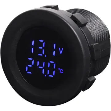 Includes temperature sensor with 6.3mm spade connection. Measures 6-30V DC. 29mm mounting hole. 19mm thread length. -10°C to 100°C.