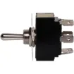 DPDT switch with On-Off-On plate. Locks on in both directions. With metal actuator. Spade Connections on rear.
