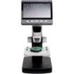 A compact digital microscope with a 4.3” colour screen, ideal for classrooms, hobbyists, and PCB inspection. Offers adjustable focus, zoom, LED lighting, USB connectivity, photo storage, and portable rechargeable operation.