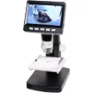 A compact digital microscope with a 4.3” colour screen, ideal for classrooms, hobbyists, and PCB inspection. Offers adjustable focus, zoom, LED lighting, USB connectivity, photo storage, and portable rechargeable operation.
