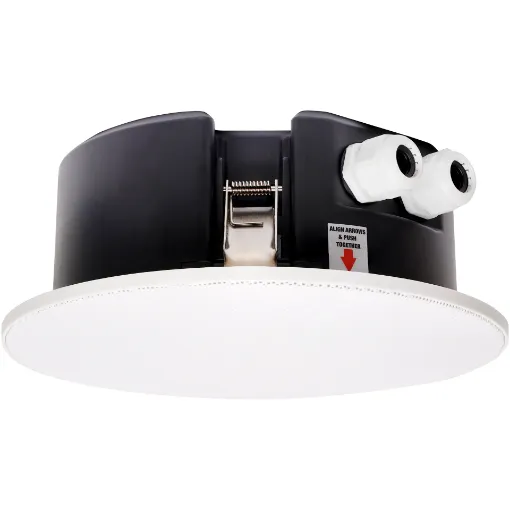 This compact, low profile speaker features a 150mm (6”) 6W driver and snap fit edge to edge grille for a stylish finish.