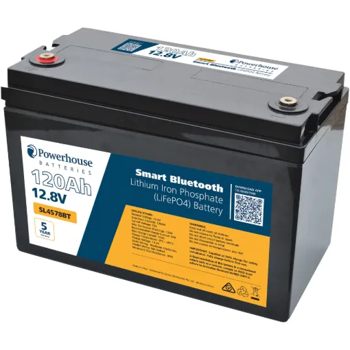 This 12.8V 120Ah lithium battery (LiFePO4) is compatible in size with traditional 90-130Ah SLA batteries (check dimensions), but with all the benefits of cutting edge lithium technology with Bluetooth.