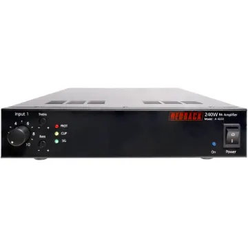 This 240W PA zone amplifier developed by Redback, allows installers to mix and match amplifiers within a 1RU 19” rack space.