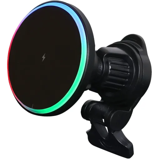 Hooks onto your car air vent and provides a secure magnetic platform for your phone.