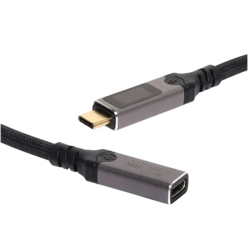 Connects in line between the charger and your device and provides a readout for voltage, watts and current.