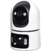 A unique dual camera design allowing both pan/tilt adjustment and fixed cameras ensuring no blind spots in camera coverage.