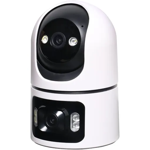 A unique dual camera design allowing both pan/tilt adjustment and fixed cameras ensuring no blind spots in camera coverage.