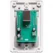 3 pin XLR and RCA audio input wallplate fitted with a Dante equipped interface for transmitting signals over Cat5e/6/7 in Dante audio networks