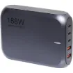 This powerful 188W USB charger provides two USB C power delivery 3.1/PPS) ports, a standard 30W USB C port and two USB Type A quick charge ports.