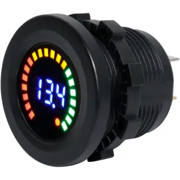 This panel mount volt meter is suitable for both 12V and 24V systems. Measures 5-30V voltage range. 29mm thread length.