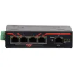 A compact 4 port (+uplink port) 100Mbps switch for use where DIN rail mounting is required in industrial data/automation. Perfect for compatible PoE devices.