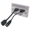Flylead Wallplate fitted with HDMI and USB Type A. Supplied with two facia covers to suit your decor.