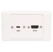 Flylead wallplate fitted with HDMI and USB Type C. Supplied with two facia covers to suit your decor.