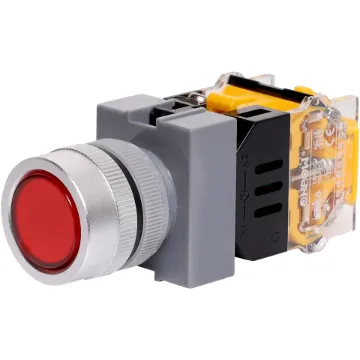 This Heavy Duty Red 22mm Alternate Push Button Switch stays in its activated state after being pressed once, and requires a second press to return to the original state.
