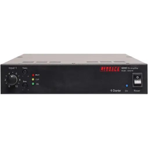 This series of amplifier combines the popular half rack concept and adds Dante® connectivity for flexible routing and distribution of audio across a commercial PA installation.