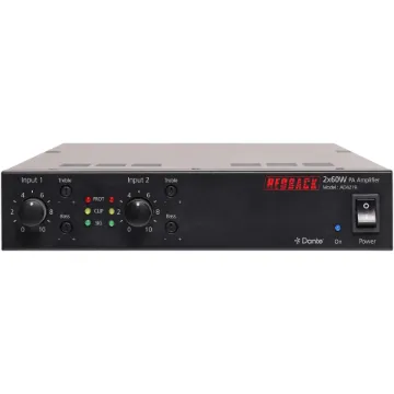 This series of amplifier combines the popular half rack concept and adds Dante® connectivity for flexible routing and distribution of audio across a commercial PA installation.