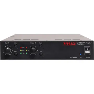 This series of amplifier combines the popular half rack concept and adds Dante® connectivity for flexible routing and distribution of audio across a commercial PA installation.