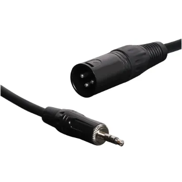 Unbalanced XLR Male to Stereo 3.5mm plug (Summed). 1m length.